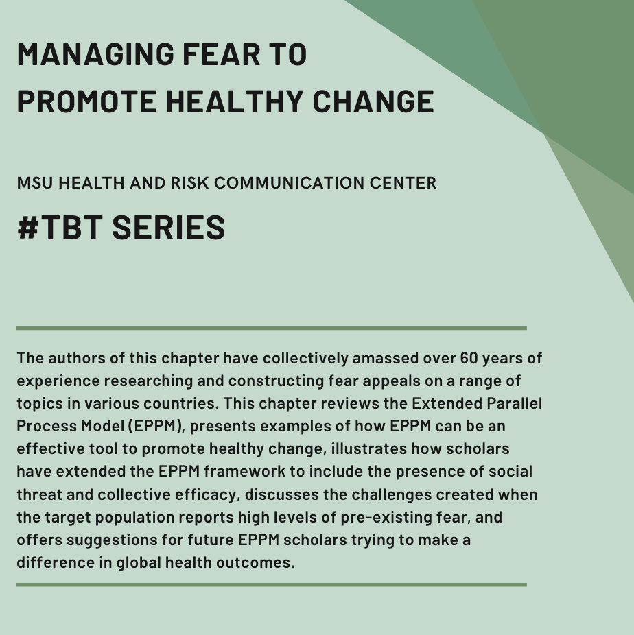 Managing Fear to Promote Healthy Change