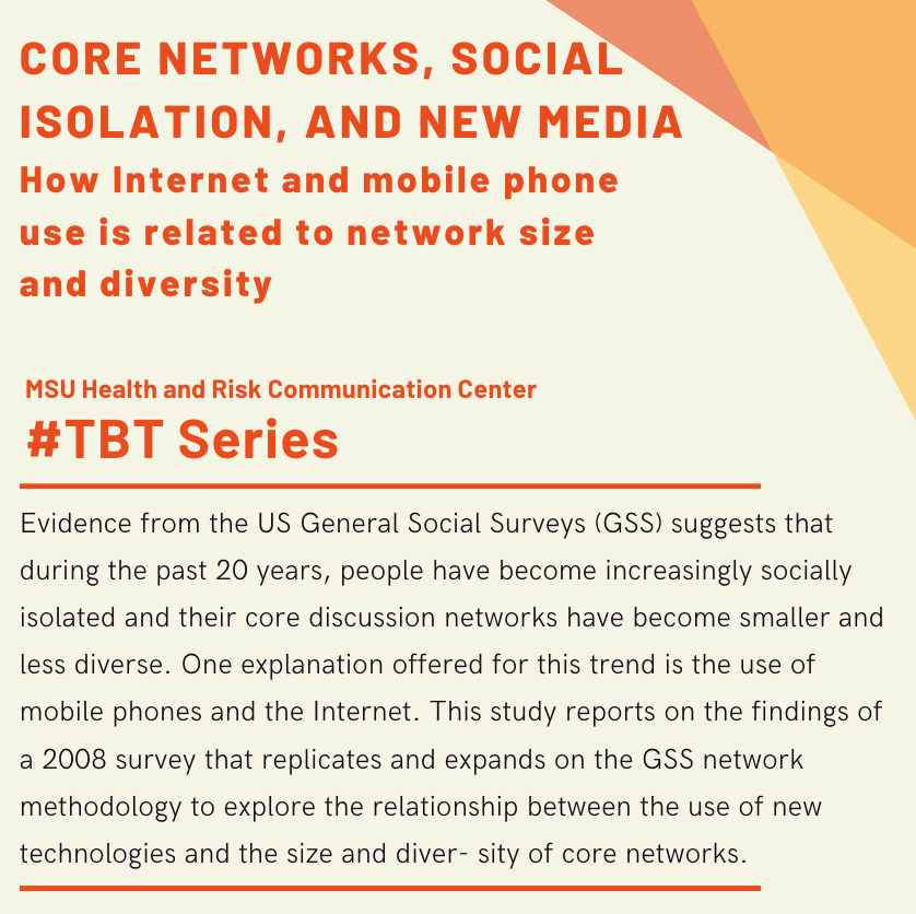 Core Networks, Social Isolation, and New Media - How Internet and Mobile Phone Use is Related to Network Size and Diversity