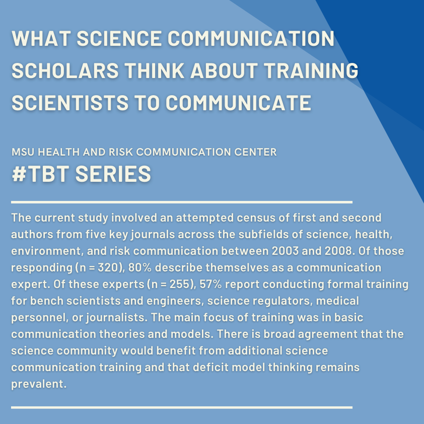 What Science Communication Scholars Think About Training Scientists to Communicate